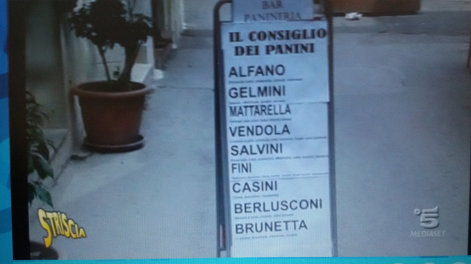 Un frame di Striscia il cartellone