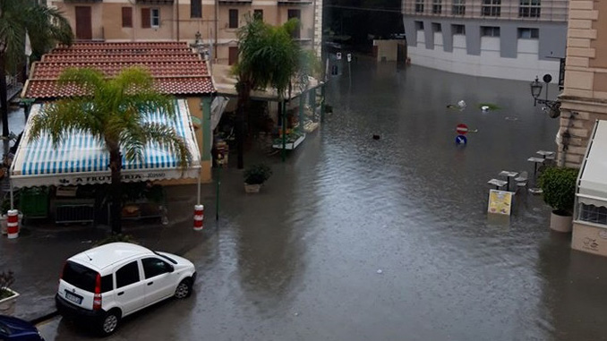 Piazza Gondar allagata